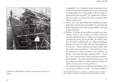 Photographie de la construction des piliers en béton de l'hôtel Plazza - Seybouse à Annaba, Algérie.