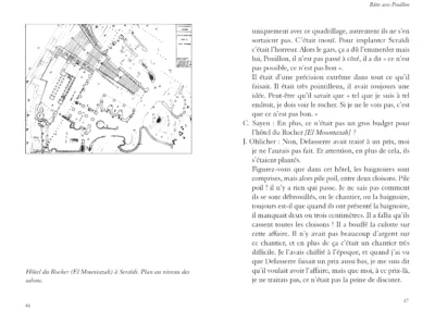 Plan de l'hôtel du Rocher - el Mountazah, Seraïdi, Algérie. architecte Fernand Pouillon (1912-1986).