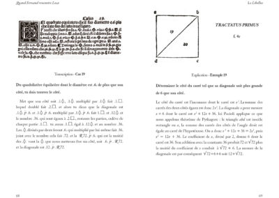 Cas 19, Tractatus primus, Libellus, Divina Proportionne, Luca Pacioli. Texte et dessin Gérard Hamon.