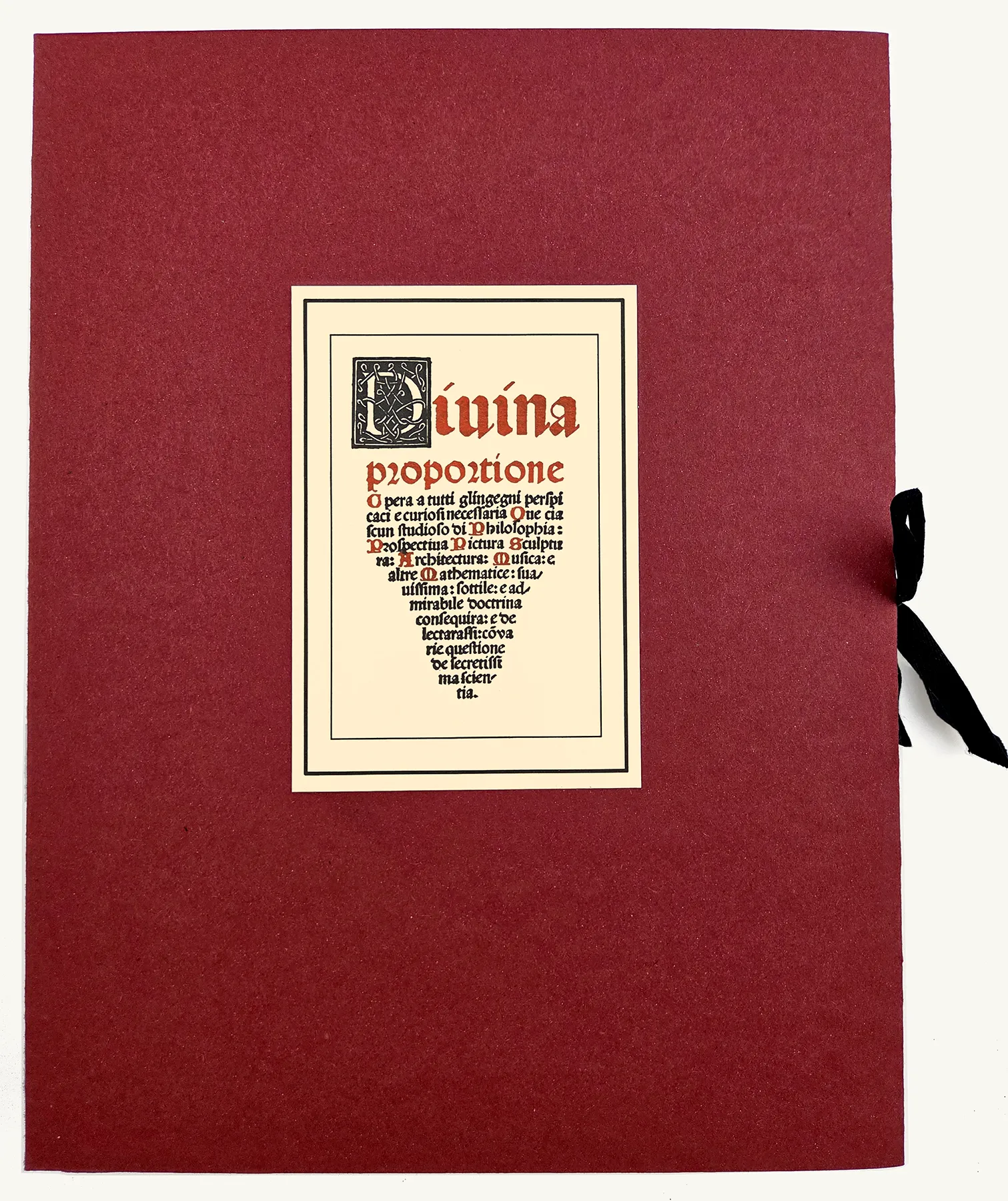 Divina Proportione de Luca Pacioli Couverture de Divina Proportione de Luca Pacioli. Réédition Jardin de Flore par Fernand Pouillon.