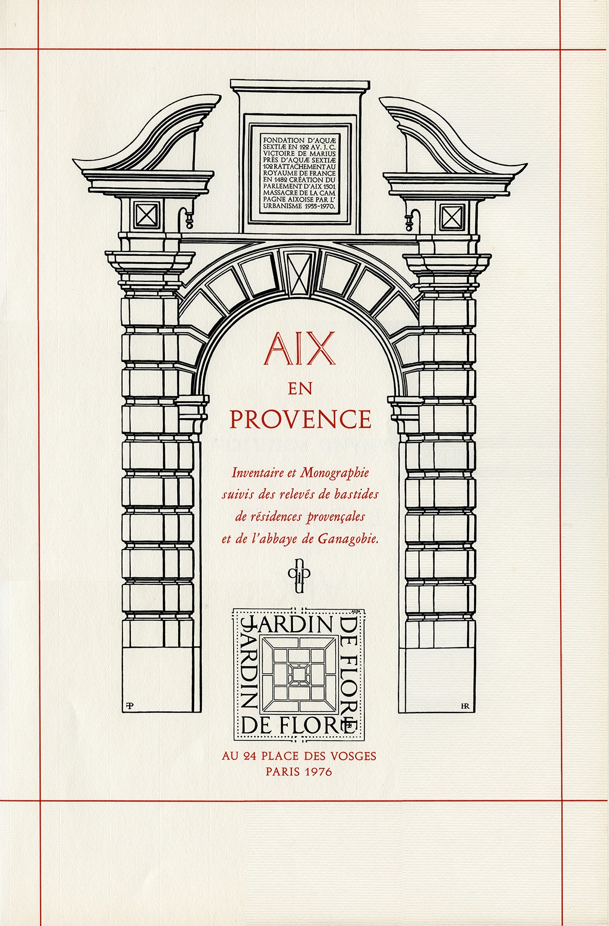 "Aix-en-Provence" par Fernand Pouillon, 1976, nouvelle édition augmentée de "Ordonnances", 1953.